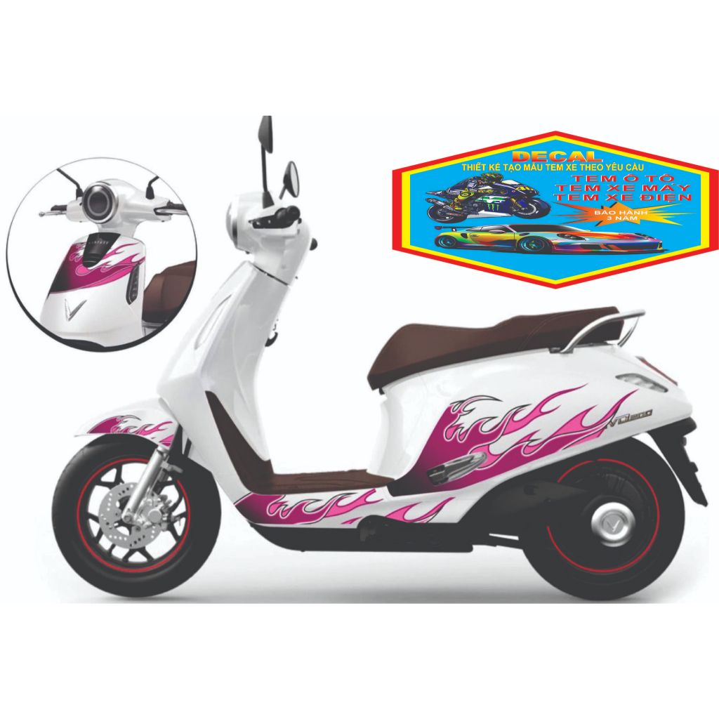 Tem dán xe EVO 200 - EVO NEW - EVO GRAND , Tem lửa siêu đẹp ,  Tem 3 lớp không bay màu