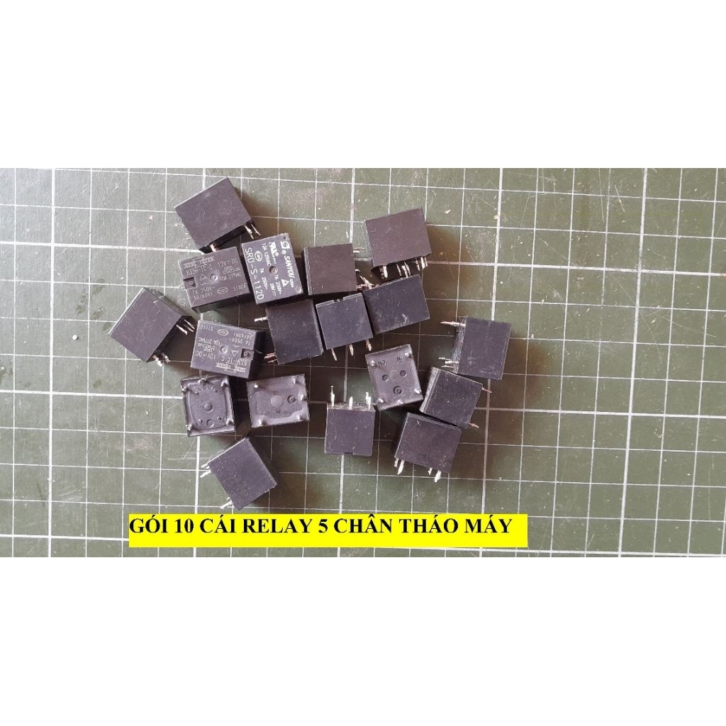 ( GÓI 10 CÁI) RELAY 5 CHÂN 12V THÁO MÁY