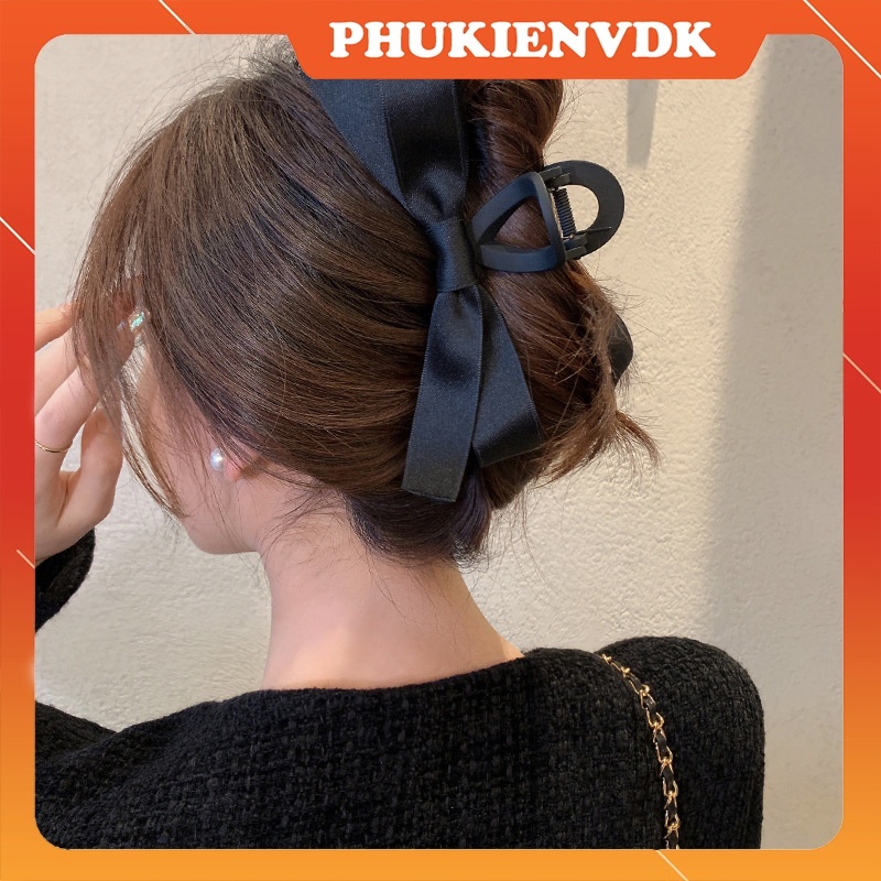 Kẹp Tóc Nơ Đen Cỡ Lớn Cao Cấp Kẹp Tóc Sau Đầu Kẹp Tóc Cá Mập KT32