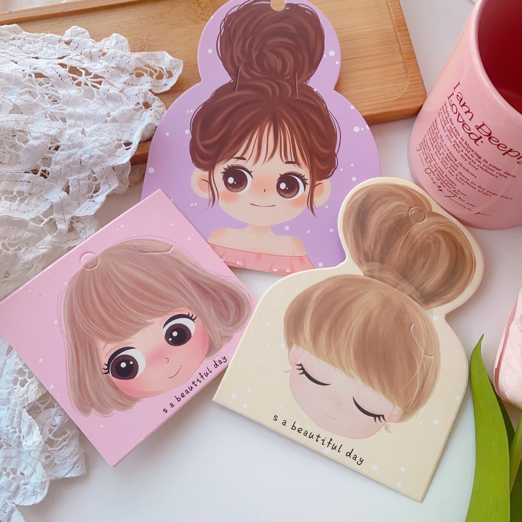 Set 10 Bìa Tag giấy Hình cô bé Xinh Xắn, Treo phụ kiện,thẻ treo trưng bày Kẹp Tóc,Cột tóc, dây chuyề