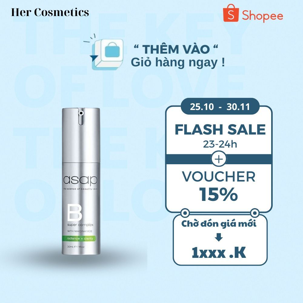 [Hàng công ty] Serum Asap Super B Complex 13% Niacinamide phục hồi, giảm thâm, chống lão hóa 30ml