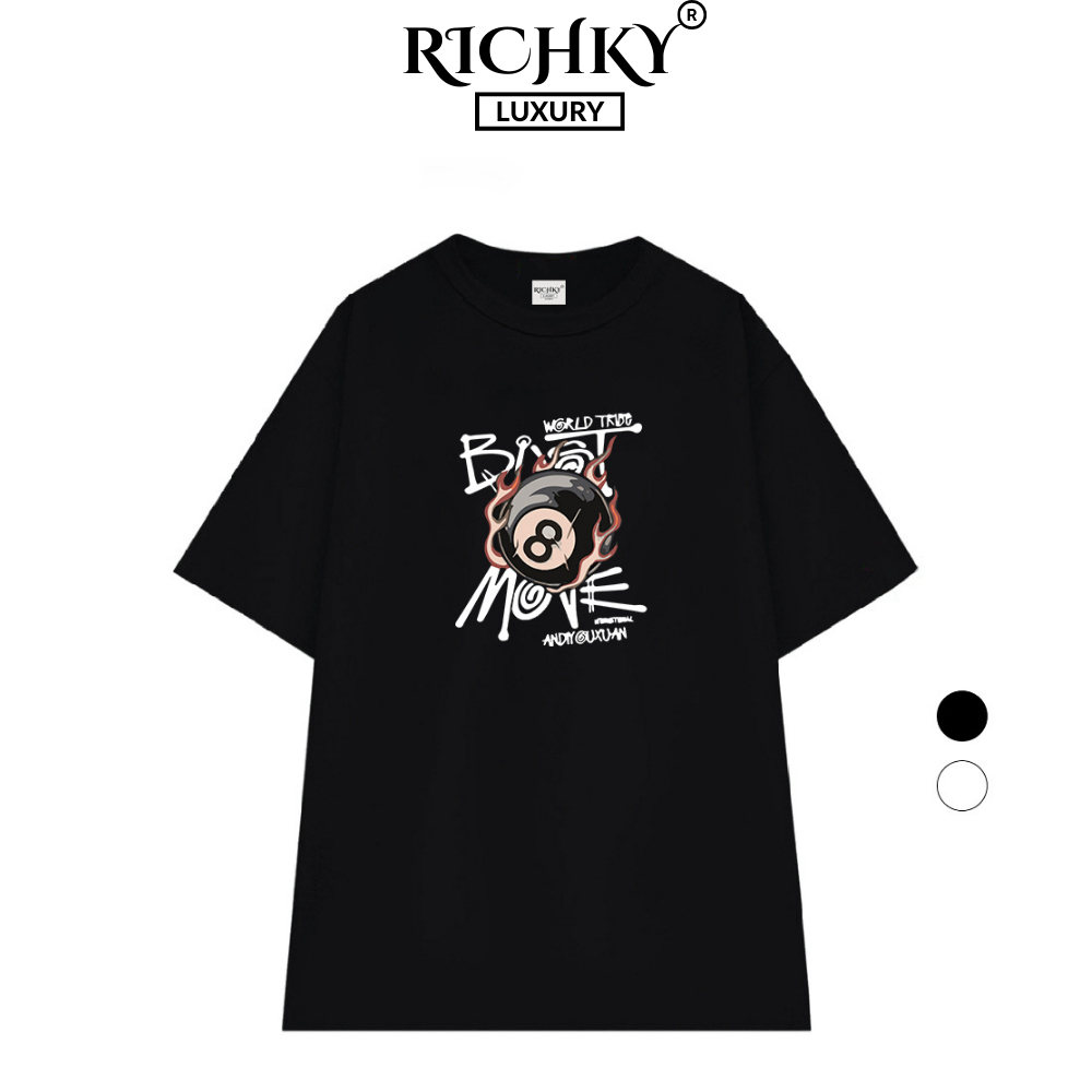 Áo Thun Richky Luxury Premium Tee Bi A Lửa 8Ball Flames