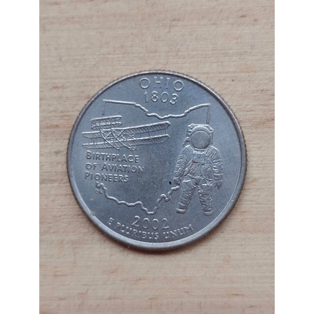 Sưu tầm 1 xu 1/4 “ Washington Quarter” Ohio 2002