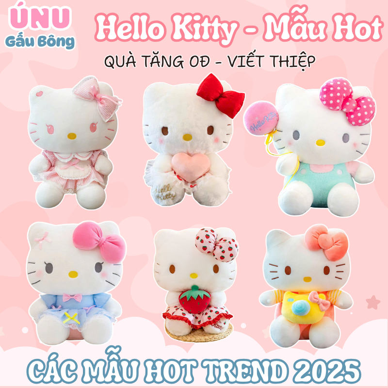 ( Viết Thiệp) Gấu Bông Hello Kitty Đáng Yêu, Nhiều Mẫu Mã Kích Thước Đa Dạng Món Quà Tặng Ý Nghĩa