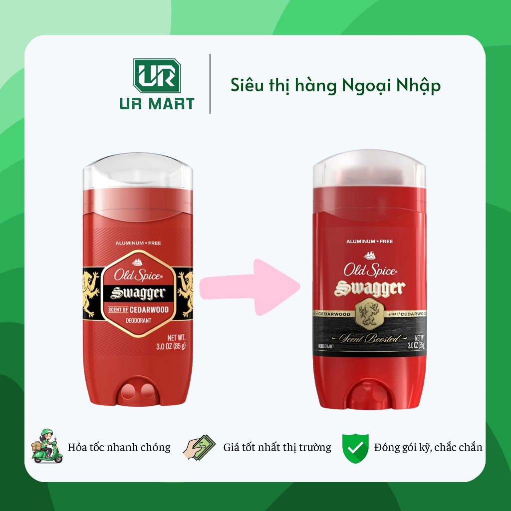 Lăn Khử Mùi Nam Tính Mạnh Mẽ Old Spice Swagger Hương Gỗ 85g-Của Mỹ