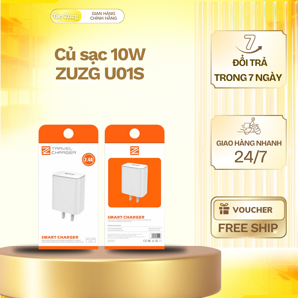 Củ sạc 10W ZUZG U01S-Củ Sạc 10W ZUZG U01S – Sạc Mạnh Mẽ, An Toàn, Dễ Dàng Mang Theo