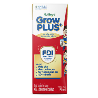 [Combo 3 lốc] Sữa pha sẵn GrowPlus đỏ Nutifood 180ml