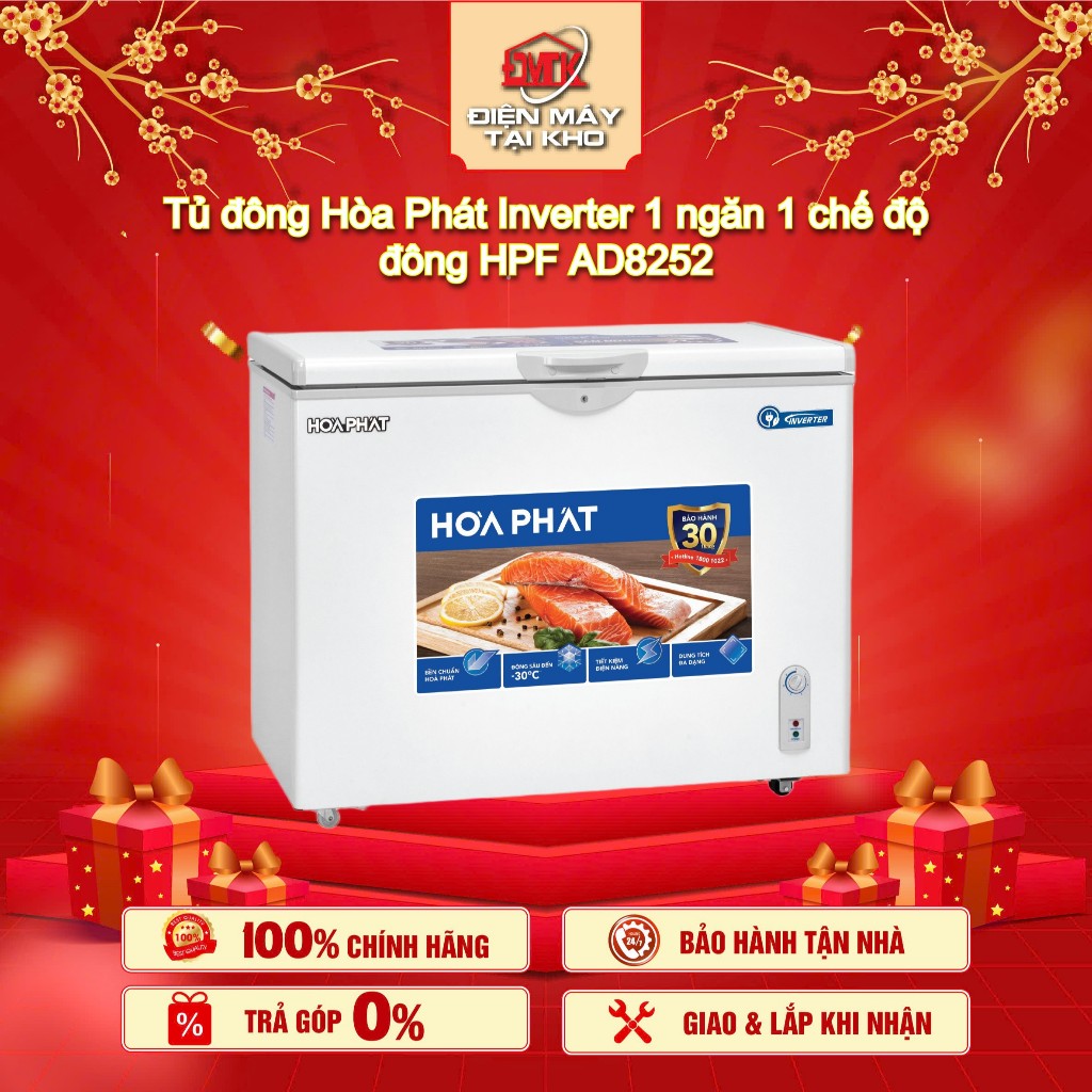 Tủ Đông Hòa Phát Inverter 252 Lít HPF AD8252 – Inverter Tiết Kiệm Điện – Làm Lạnh Sâu tới  30°C