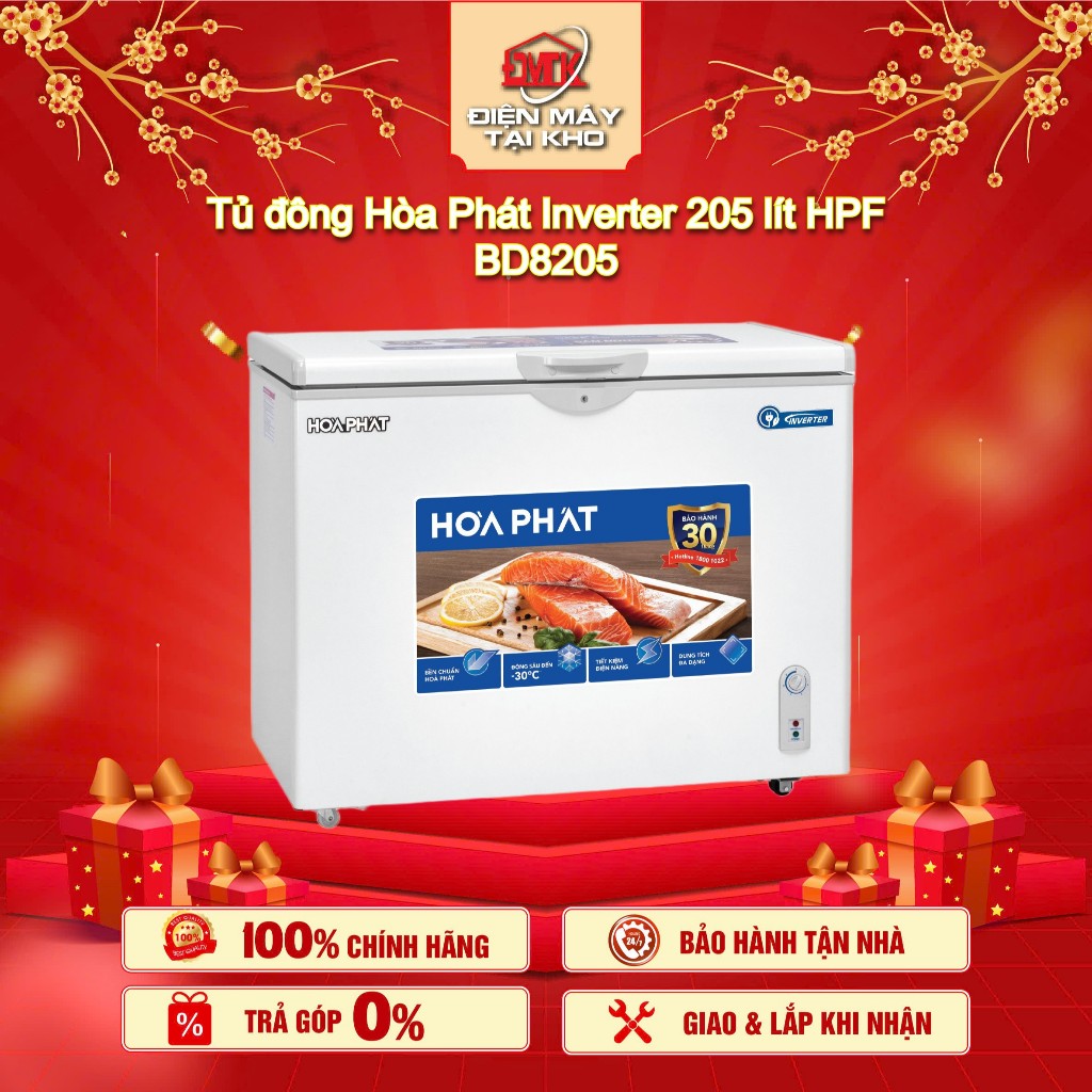 Tủ Đông Hòa Phát Inverter 205 Lít HPF BD8205 – 2 Ngăn 2 Cánh – Extra Freezing – Tiết Kiệm Điện