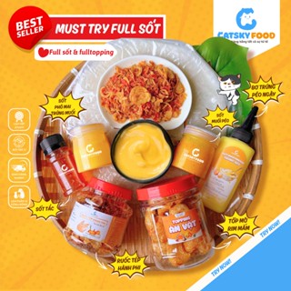  Bánh tráng phơi sương CATSKY FOOD combo bánh tráng sốt muối béo đồ ăn vặt tiện lợi - COMBO MUST TRY 