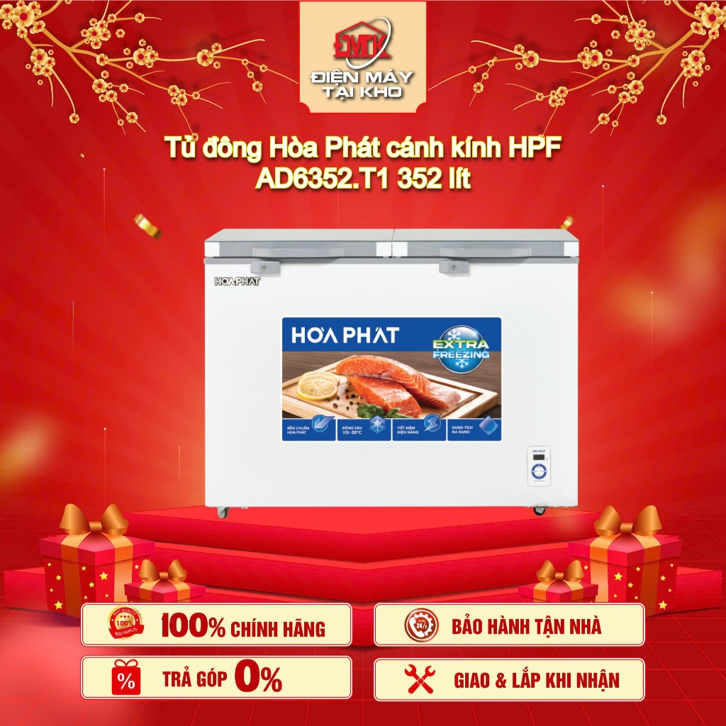 Tủ Đông Hòa Phát 352 Lít HPF AD6352.T1 – 2 Cánh Kính Cường Lực – Công Nghệ Extra Freezing – Bảo Quản