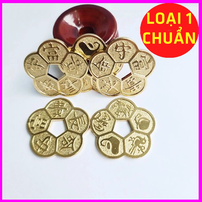 [VIP] Đồng Xu Hoa Mai 5 Cánh Đồng Mạ Vàng Bỏ Bóp Ví Phong Thuỷ Tài Lộc May Mắn , Siêu Rẻ