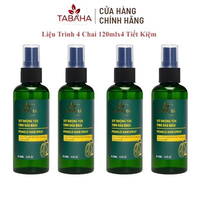 Liệu trình 2 tháng 4 chai tinh dầu bưởi xịt mọc tóc Pomelo Tabaha (120ml x 4) giúp giảm rụng tóc