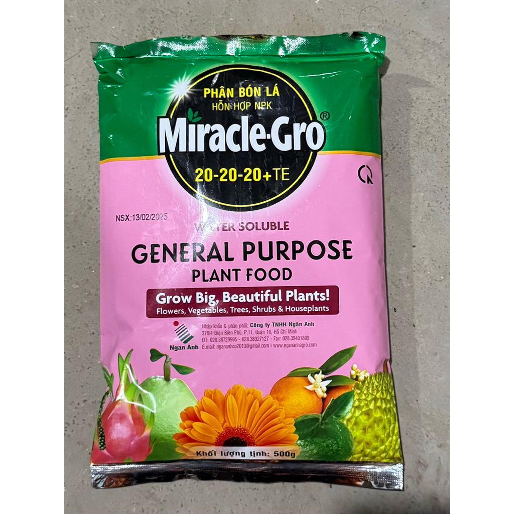 Miracle Gro 20-20-20 nhập Mỹ chính hãng 500gr