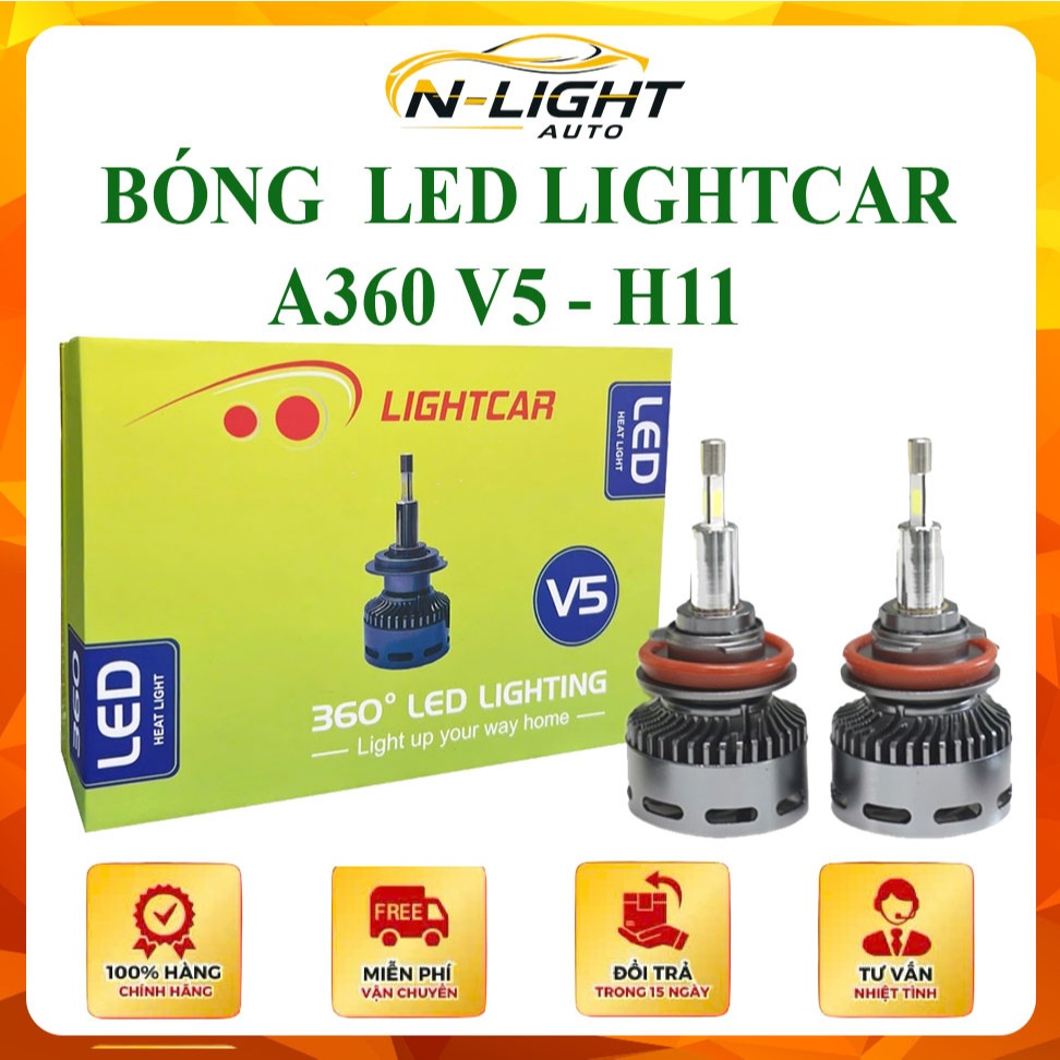 BÓNG LED Ô TÔ 360 ĐỘ CHO BI CẦU LIGHTCAR A360 V5 CHÂN H11
