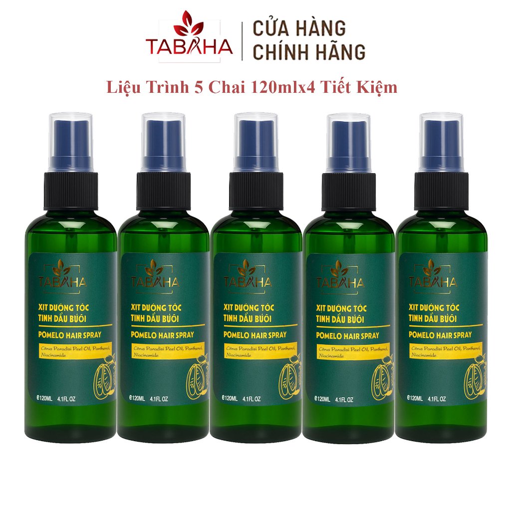 Combo 5 Chai Xịt Dưỡng Tóc Bưởi Tabaha 120mlx5 giảm rụng mọc tóc con