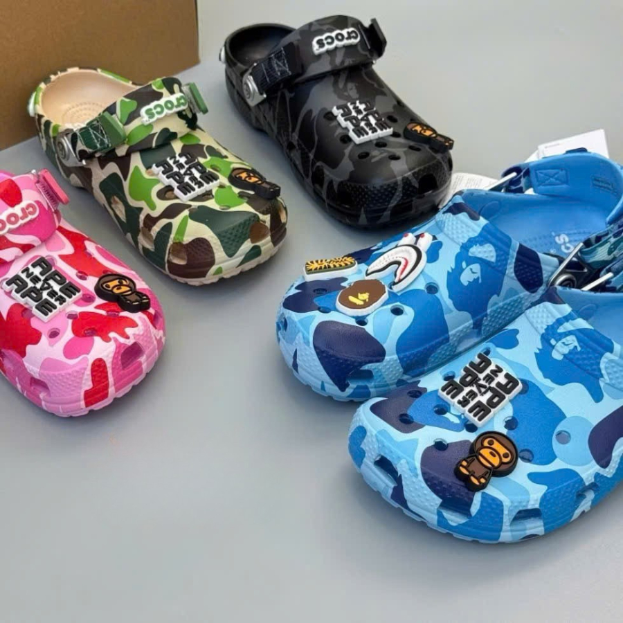 Dép Crocs Classic x Clog x Bape Unisex Clog ABC Camo