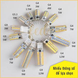 (Combo 5-10cái) Bóng đèn LED nhỏ chân ghim G4/G9 ánh sáng 3 màu độ sáng cao 3W–7W cho đèn pha lê điện áp thấp 12V, 220V