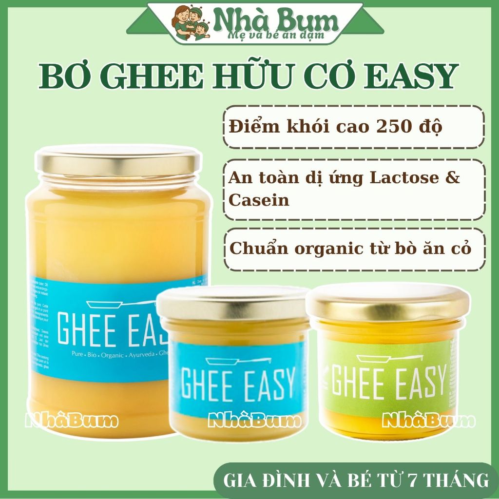 Bơ Ghee Easy Hữu Cơ– Bơ Hà Lan Cao Cấp, Giàu Vitamin A D E K, Nấu Ăn Lành Mạnh