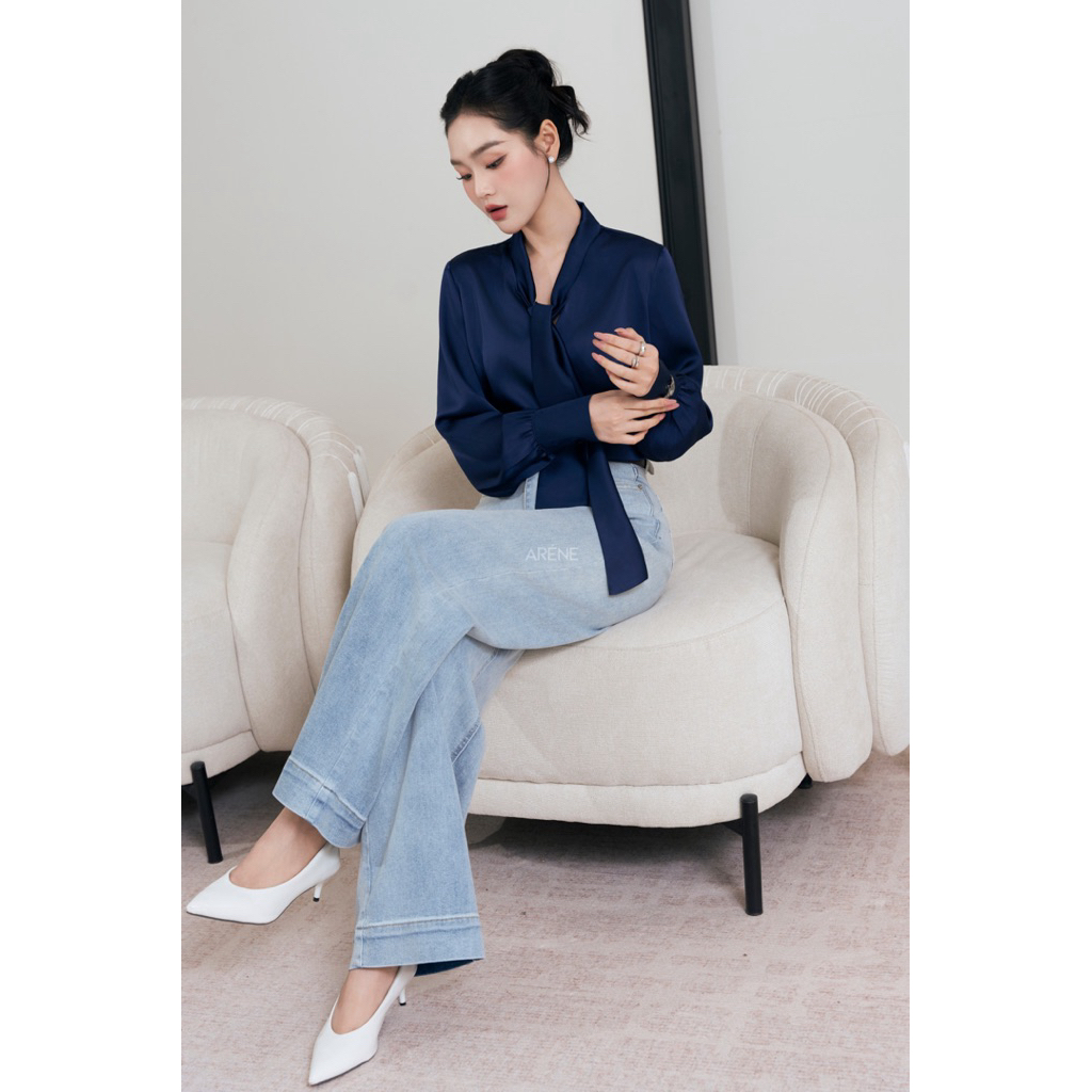 Sơmi lụa cổ nơ cao cấp thanh lịch thời thượng ARÉNE AS033 | BigBuy360 - bigbuy360.vn