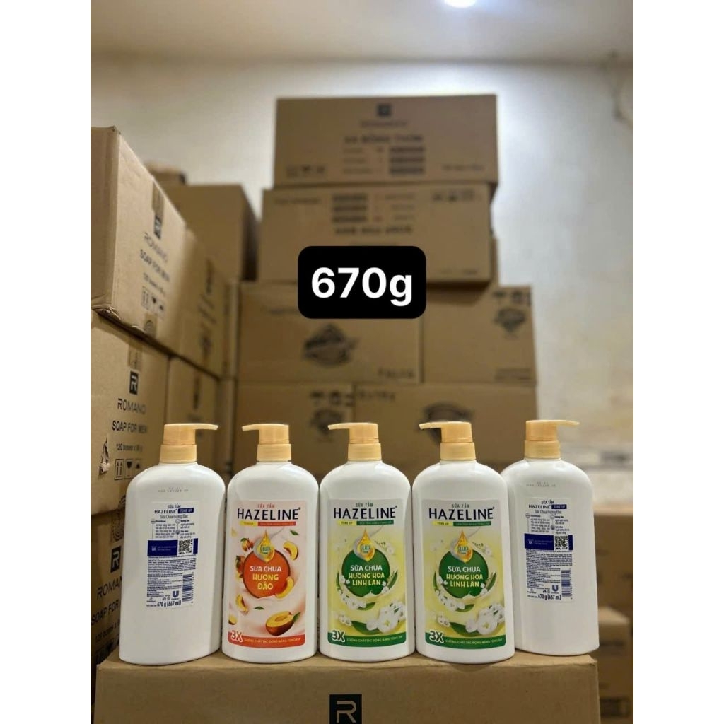 Sữa tắm Hazeline 670ml - SỮA CHUA HƯƠNG ĐÀO - HƯƠNG HOA LINH LAN
