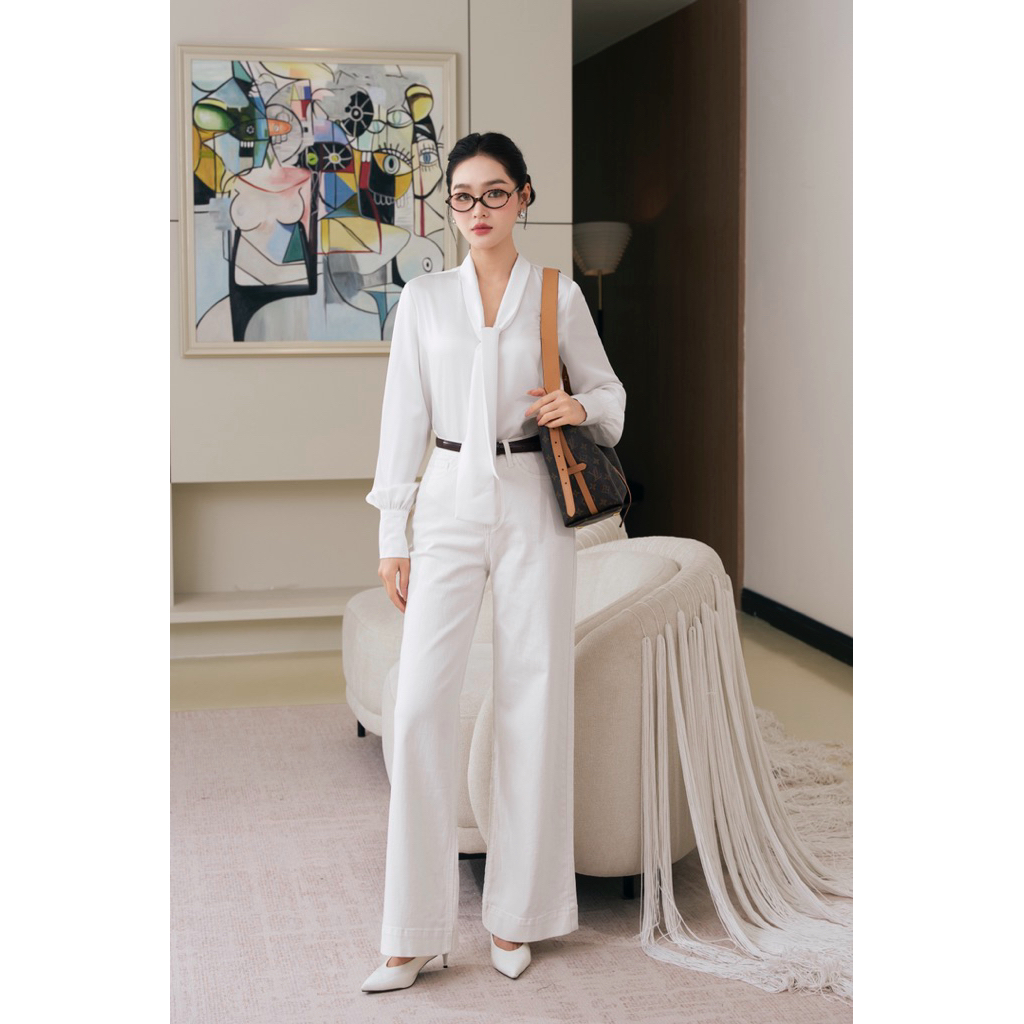 Quần jeans xuông dáng dài thanh lịch thời thượng ARÉNE AQ034 | BigBuy360 - bigbuy360.vn