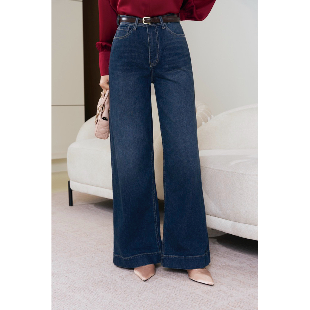 Quần jeans xuông dáng dài thanh lịch thời thượng ARÉNE AQ034 | BigBuy360 - bigbuy360.vn