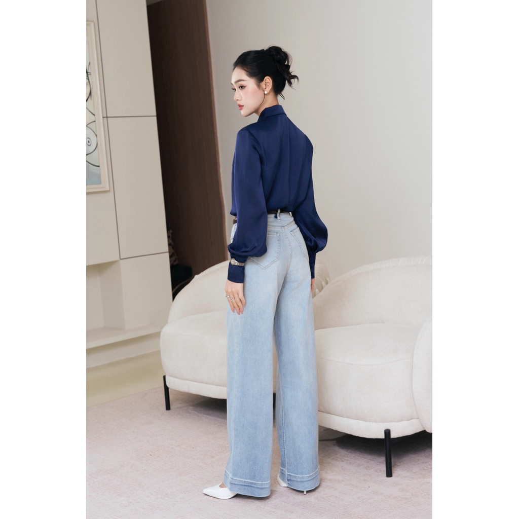 Quần jeans xuông dáng dài thanh lịch thời thượng ARÉNE AQ034 | BigBuy360 - bigbuy360.vn