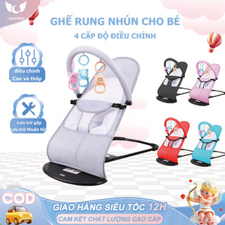 Ghế rung nhún cho bé Hàng dày dặn chắc chắn chơi nằm ngủ an toàn cho bé Ghế Nhún Cho Bé Kèm Đệm 