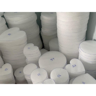 Phôi xốp dẻo cắt sẵn hình tim, tròn ,dày 4cm.