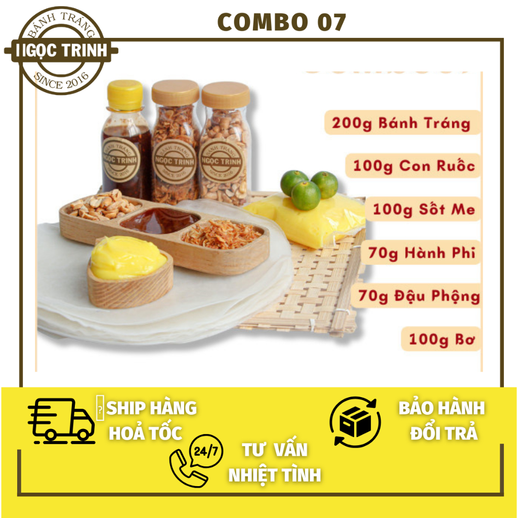 Bánh Tráng Phơi Sương Me Bơ (combo 07) - Bánh tráng Ngọc Trinh