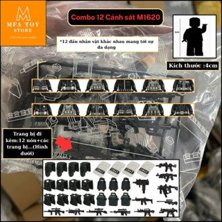  Đồ chơi lắp ráp swat army  mô hình lắp ghép quân sự - COMBO 12 LÍNH SWAT 1620   TẶNG KÈM 2 VĨ VŨ KHÍ   