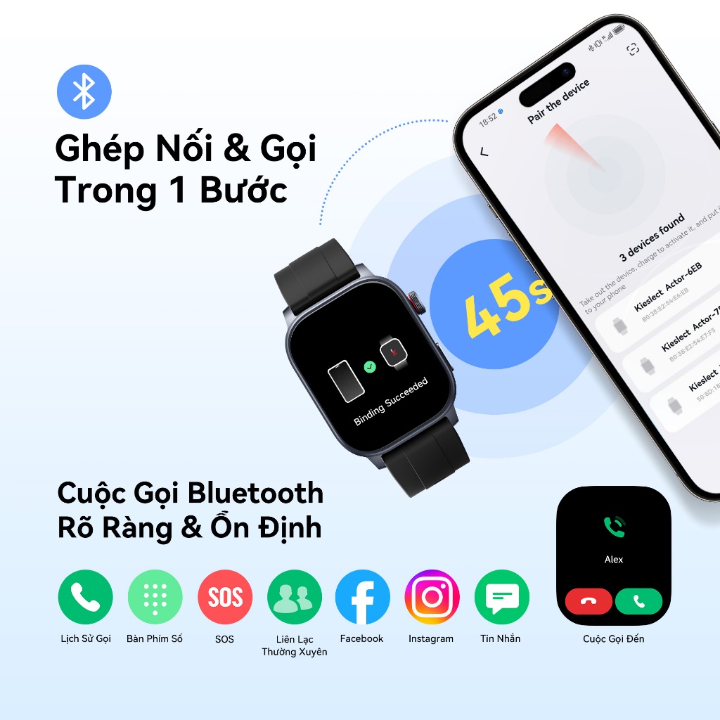 Đồng hồ thông minh Kieslect Ks 3 I màn AMOLED I Nghe gọi trực tiếp I Chống nước 5 ATM I Định vị GPS - Hàng chính hãng | BigBuy360 - bigbuy360.vn