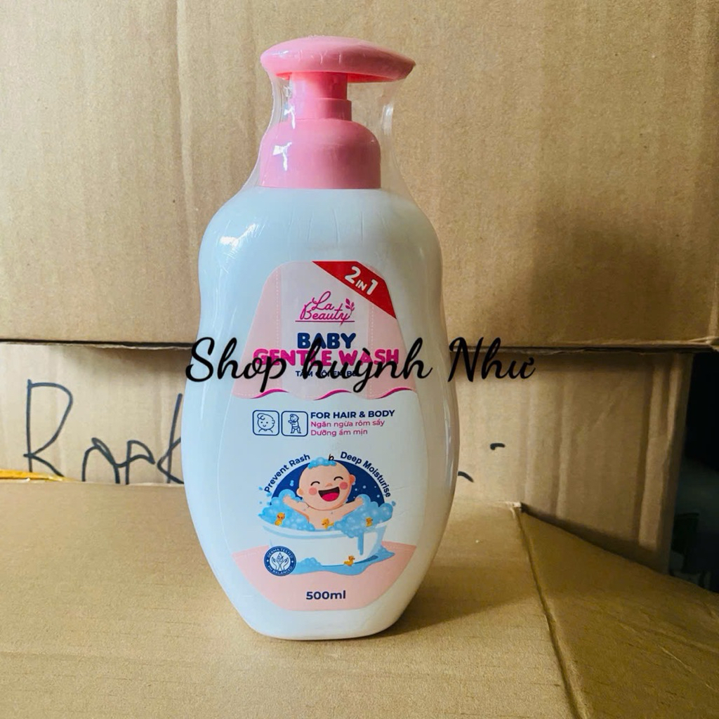 [CHÍNH HÃNG]Sữa tắm gội em bé Gentle Wash 500ml La Beauty giảm và ngăn ngừa rôm sảy, hăm da