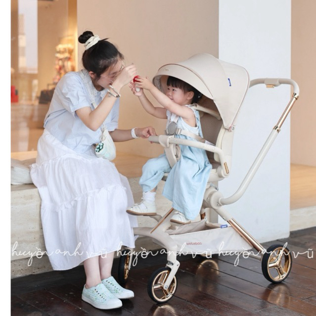 XE ĐẨY WEILEBAO 936s NÂNG CẤP DÙNG CHO BÉ TỪ SƠ SINH - 6 Tuổi . Đệm thoáng khí, giảm xóc