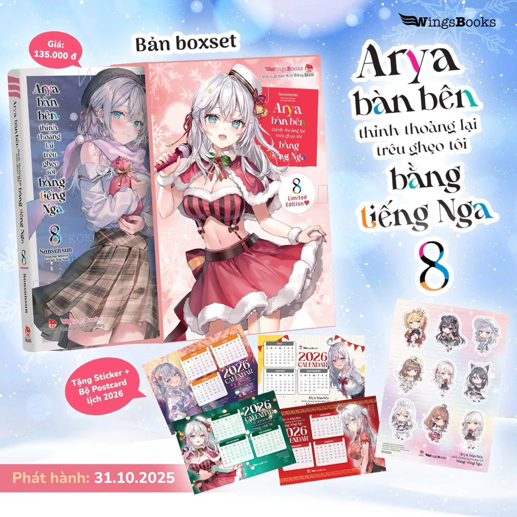 Sách - Arya Bàn Bên Thỉnh Thoảng Lại Trêu Ghẹo Tôi Bằng Tiếng Nga tập 8 bản box set