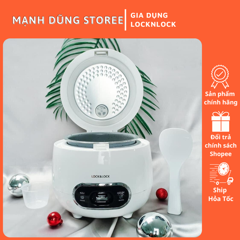 Nồi Cơm Điện Mini Lock&Lock EJR426WHT – 0.8L, Chống Dính Vân Đá, Chính Hãng, Tiết Kiệm Điện