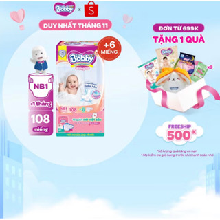  Tã lót sơ sinh Bobby NewBorn 1-108 cộng miếng 