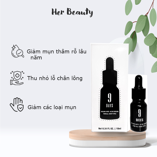 Serum  ngăn ngừa mụn và thâm 9DAYS SKIN , se khít lỗ chân lông giúp da sáng mịn