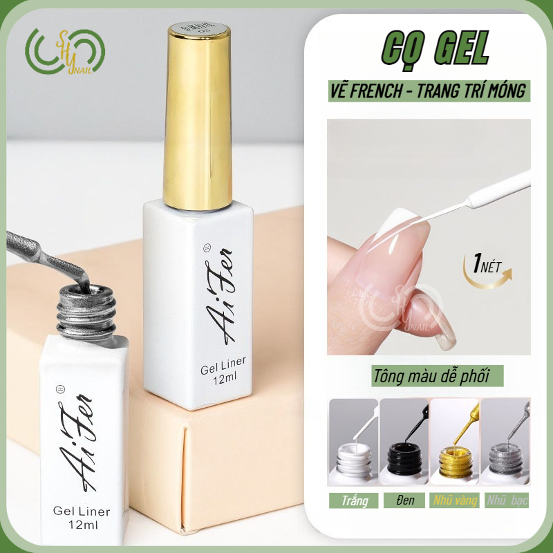 Cọ gel AiFer vẽ french, trang trí móng tay siêu nhanh, siêu đẹp - Gel cọ AiFer