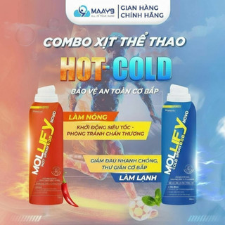 Combo Xịt Thể Thao LửaNóng - Lạnh Mollifynovo khởi động nhanh, gián cơ bắp, Bảo Vệ An Toàn Cơ Bắp (100mL)