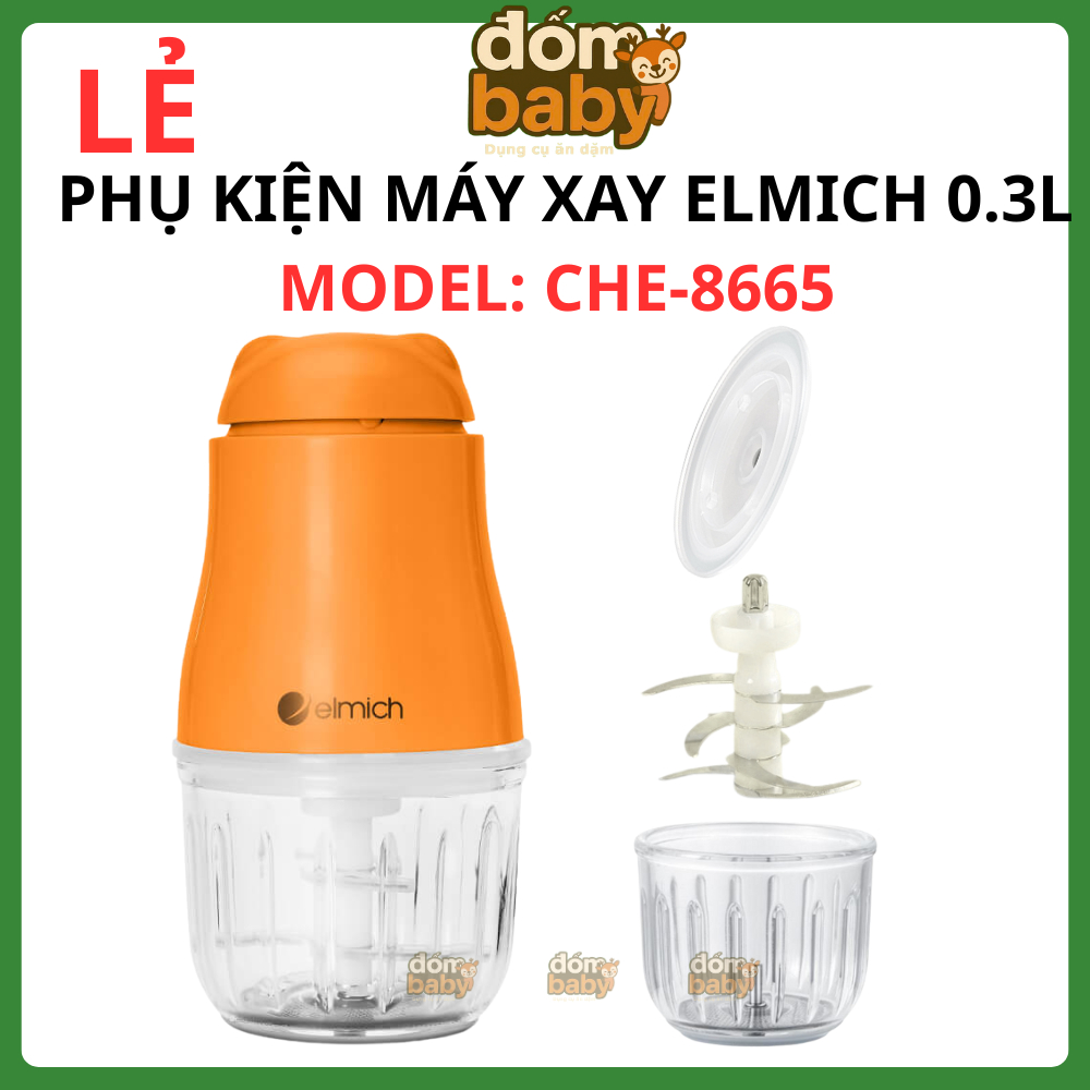 Cối Thủy Tinh Thay Thế Máy Xay Elmich 300ml, model: CHE-8665, phụ kiện Elmich 300ml,ron Elmich 300ml
