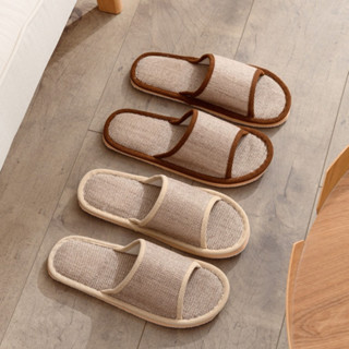 Dép vải đi trong nhà vải lanh cotton bốn mùa êm đẹp dành cho nam nữ mẫu mới