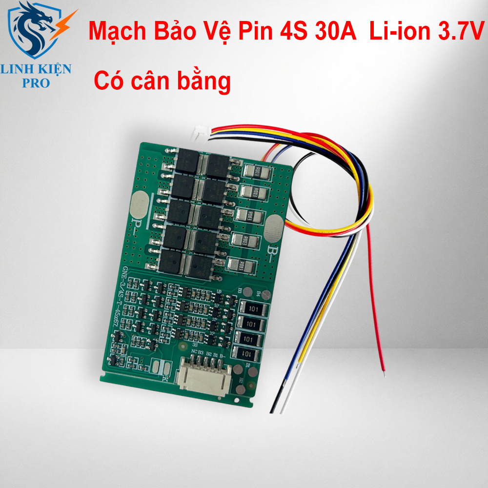 Mạch bảo vệ pin 4S 30A Li-ion 3.7V Dòng Tức Thời 250A Có Cân Bằng