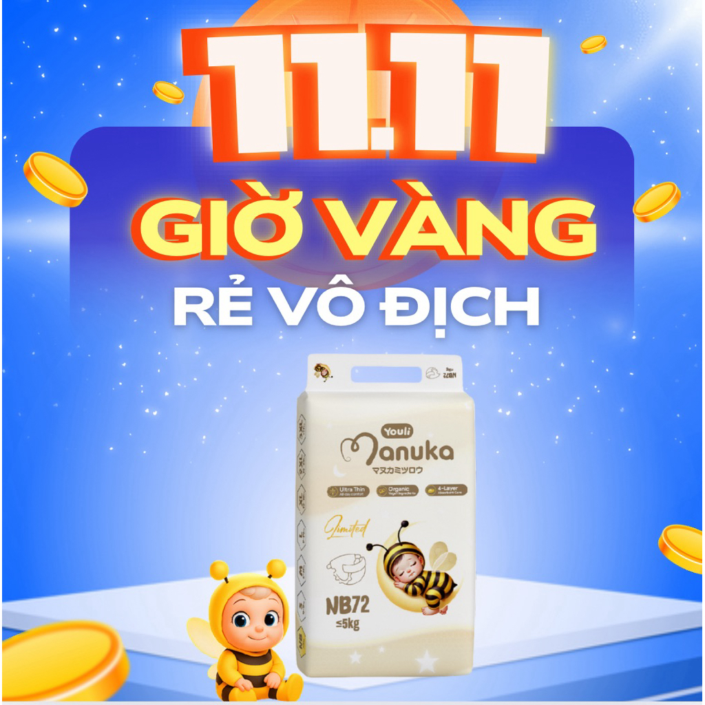 Bỉm Manuka limited mềm mỏng fom to đủ size từ newbon -3xl quần cho bé