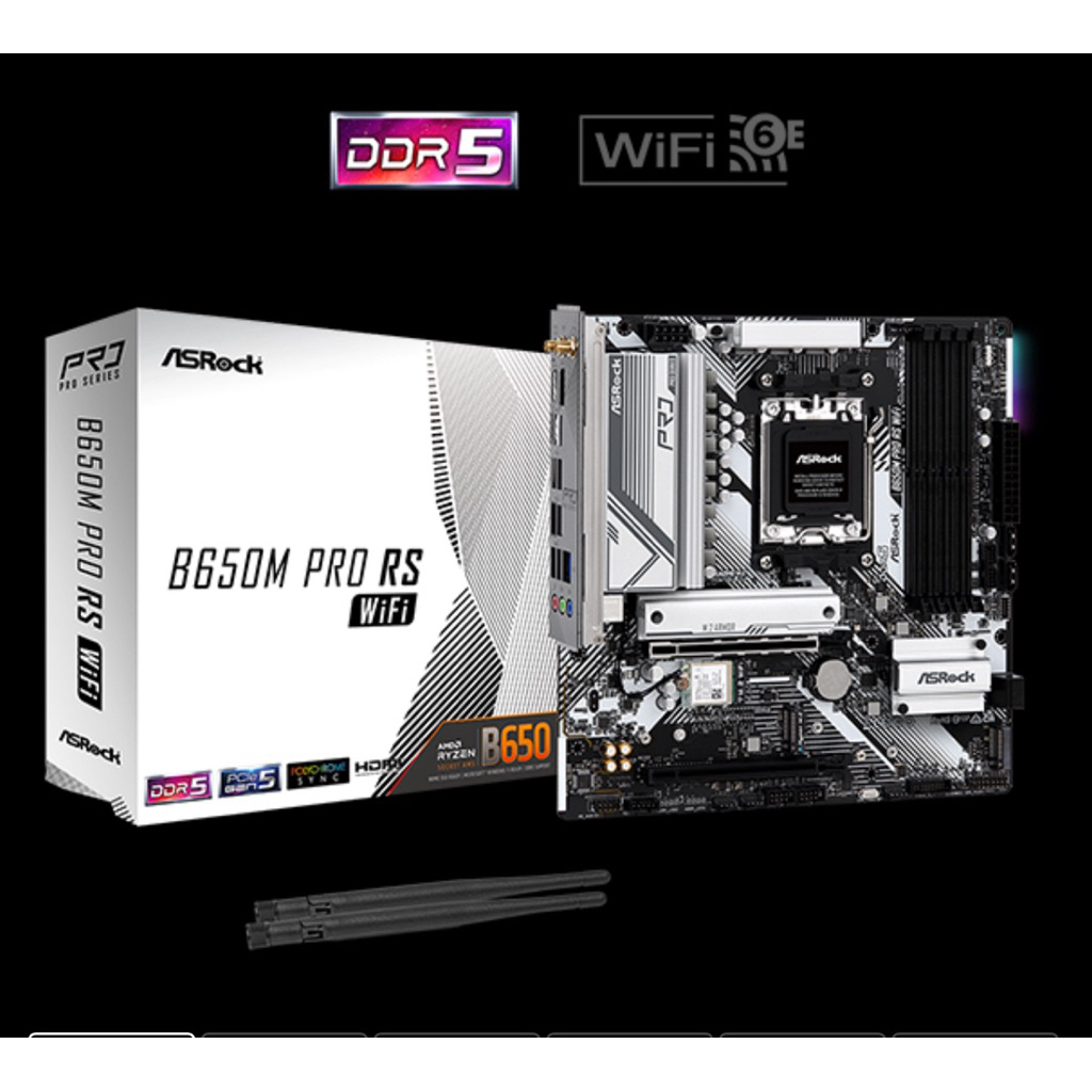 (FULL VAT) Mainboard Asrock B650M Pro RS Wifi DDR5 new box BH chính hãng