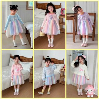  Váy bé gái dài tay Little Maven váy dài tay thu đông bé gái hoạt hình kuromi  melody 