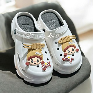  Dép Sục Nữ Đế Cao 7_8 cm  Gắn Kèm Cham Xinh Nhiều Màu Sắc  Cute Dễ Thương Dễ Đi Dễ phối Đồ 