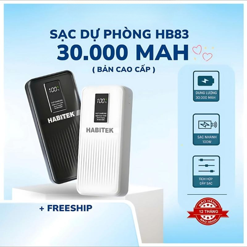 Pin dự phòng Mega-Power 30000mAh | Sạc nhanh 22.5W, Cáp đôi cho Du lịch Sinh ra cho những chuyến đi dài,