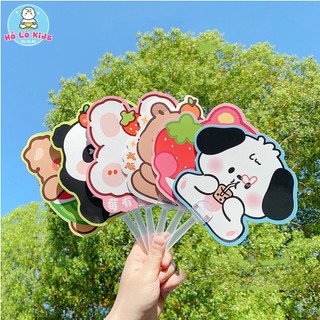 (Siêu rẻ) SET 10 Quạt GIẤY cầm tay hình động vật dễ thương, tự tháo lắp tiện lợi Hồ Lô Kids